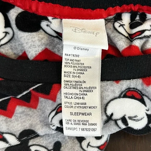 Disney Mickey Mouse Fleece Pajamas‎ 2 Piece Sleepwear Womens Size Small 4/6 EUC! - Picture 6 of 7